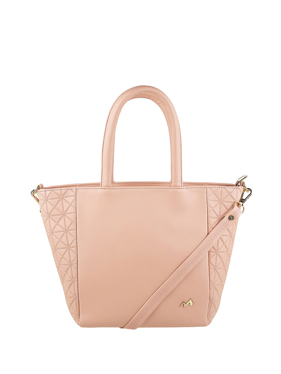 Metro Pink Textured PU Shopper Handheld Bag