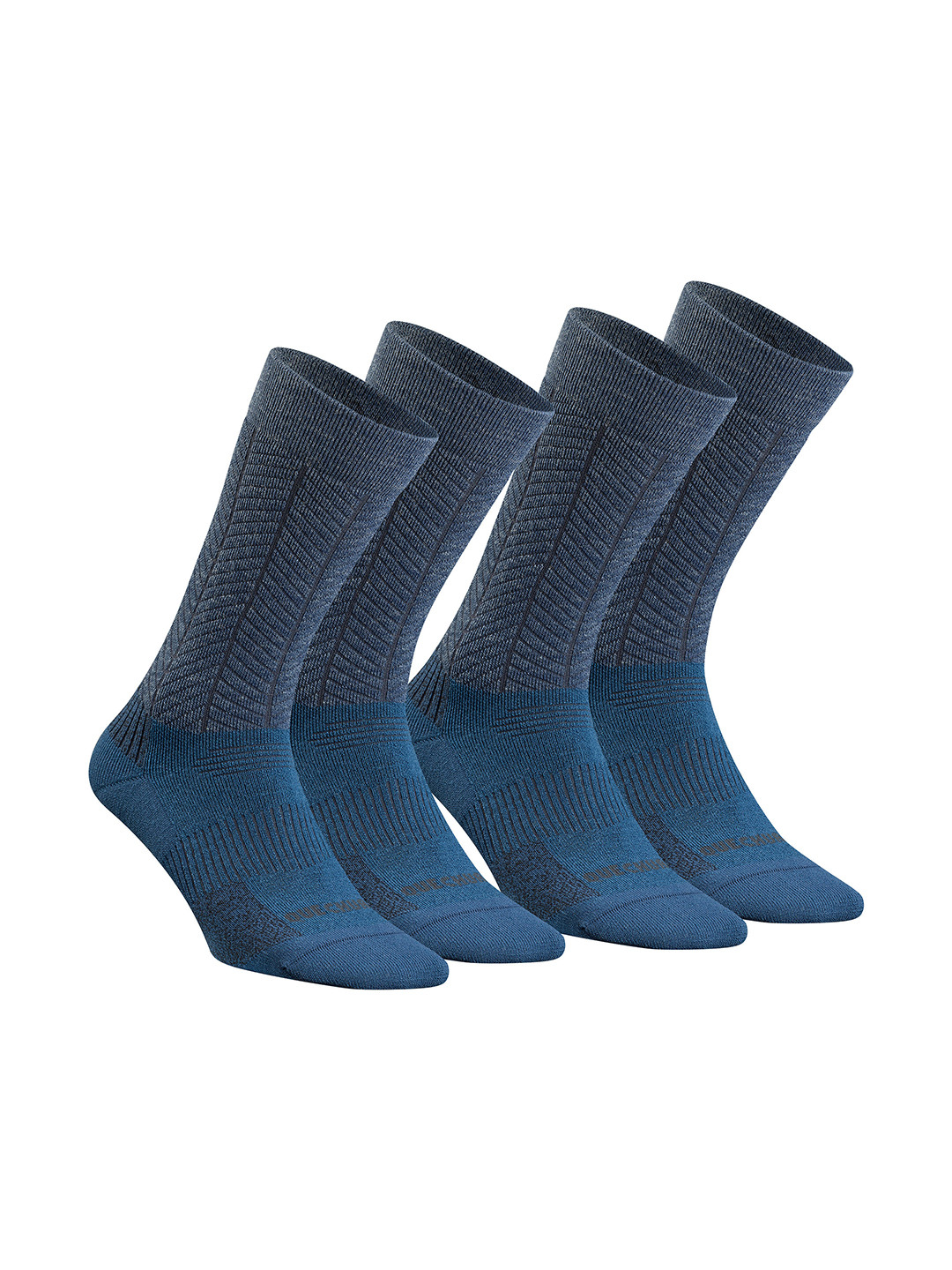 Decathlon Quechua Unisex Blue Warm Winter Socks Mid Length - Pack Of 2