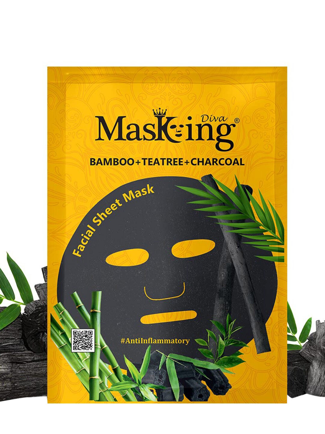MasKing Set of 2 Diva Bamboo, Teatree & Charcoal Facial Sheet Mask 50 ml