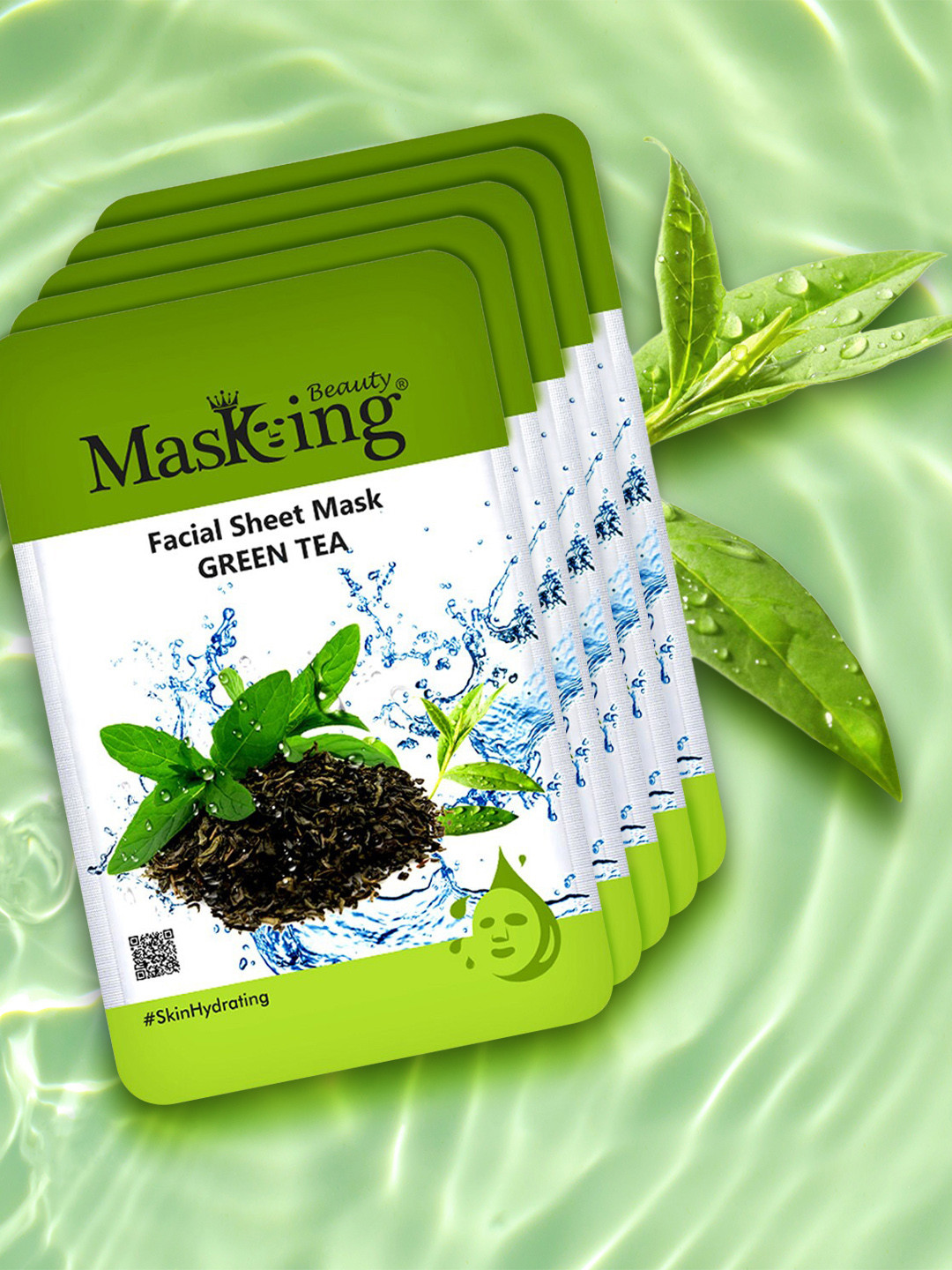 MasKing Set of 5 Beauty Green Tea Facial Sheet Mask 100ml