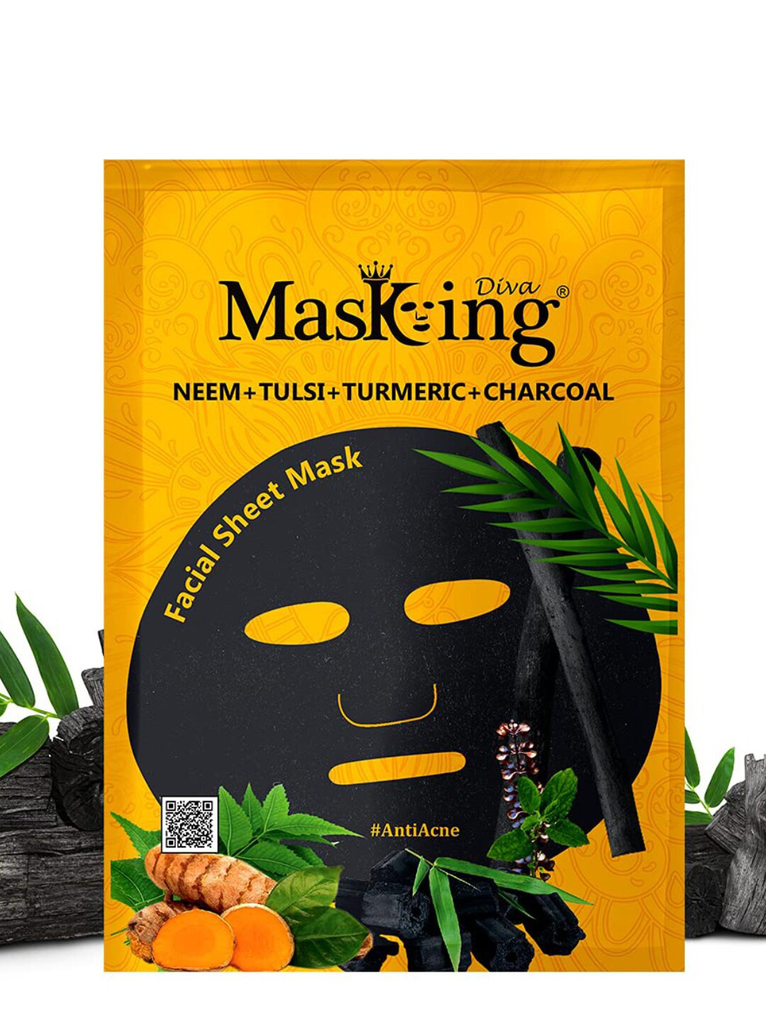 MasKing Pack of 4 Charcoal Facial Sheet Masks