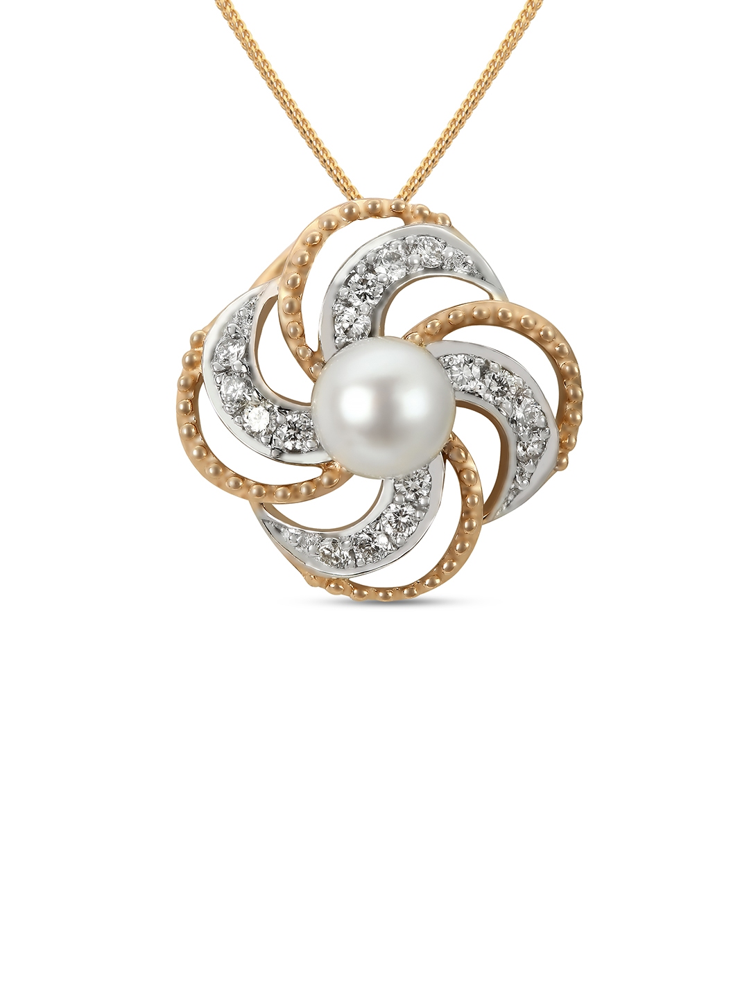Mia by Tanishq 14KT Gold Oranje Blossom Pendant with Diamonds