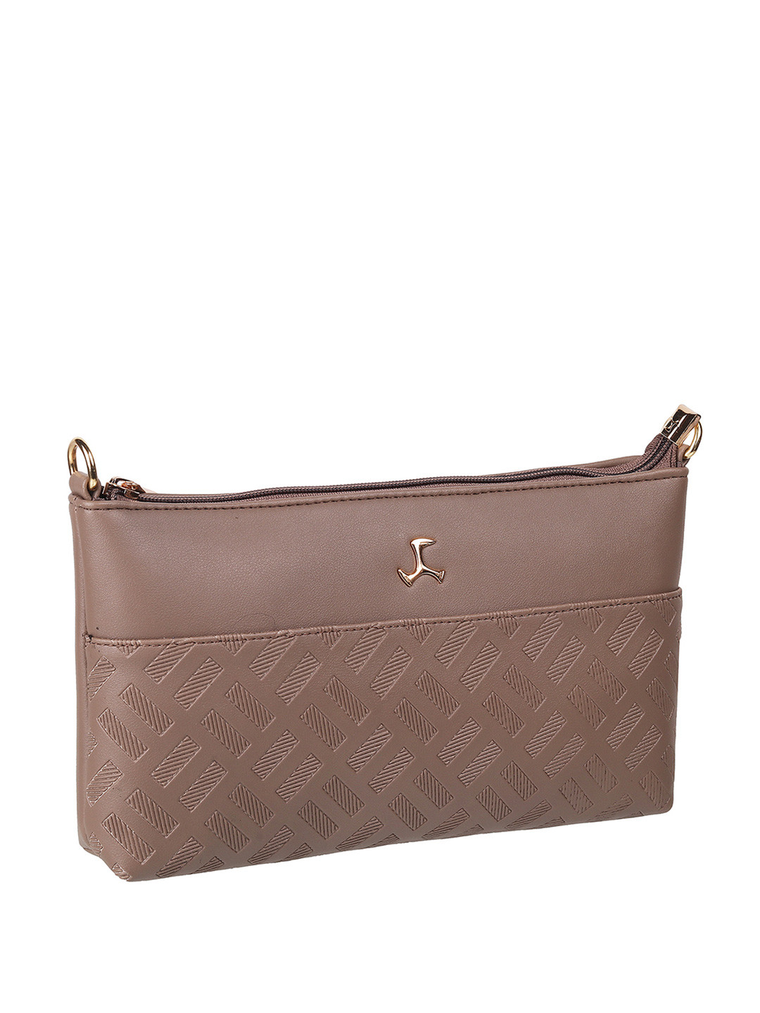 Mochi Brown Textured PU Oversized Swagger Shoulder Bag with Quilted