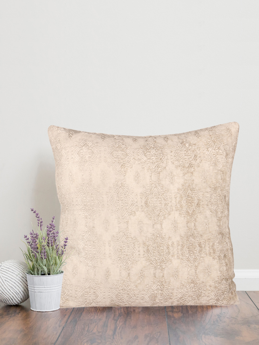 Home Beige Square Cushion Covers