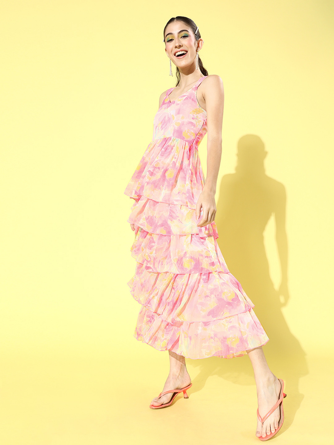 Sera Women Pretty Pink Floral Dress