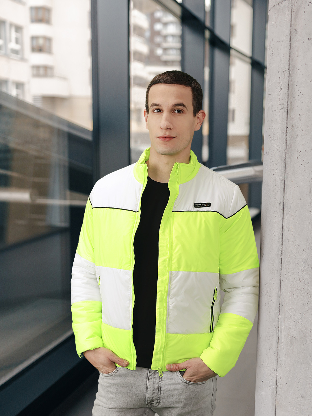 The Indian Garage Co Men Colourblock Slim Fit Bomber Jacket