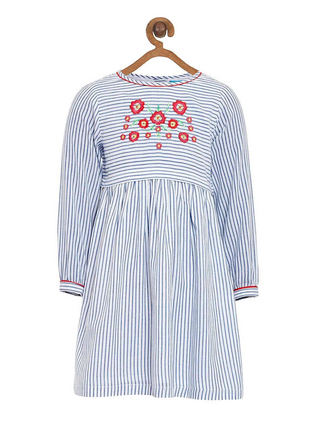 Miyo Blue & Red Striped Dress