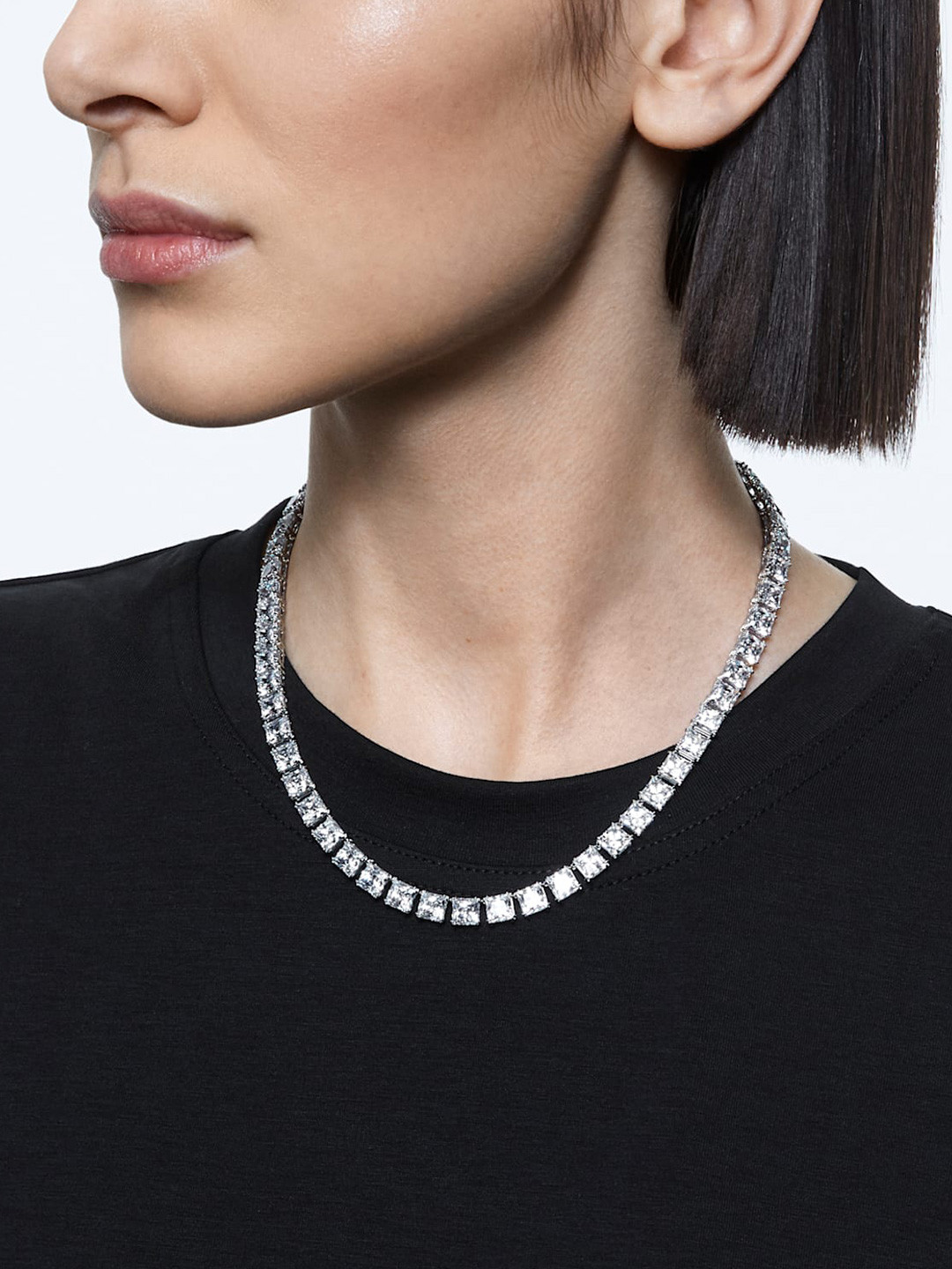 SWAROVSKI Women White Rhodium-Plated Necklace