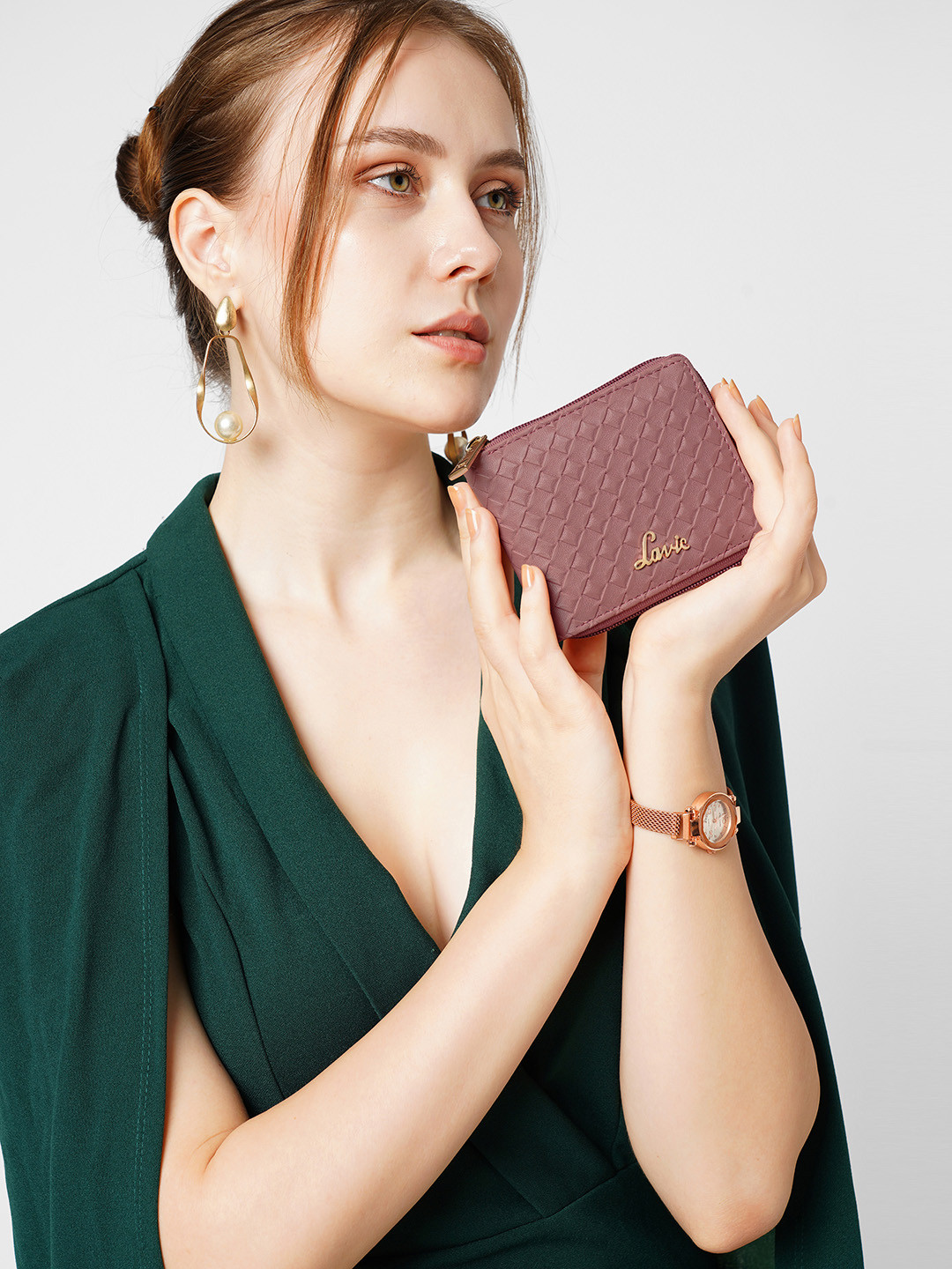 Lavie BOT PRO Women Pink Small Zip Around Wallet