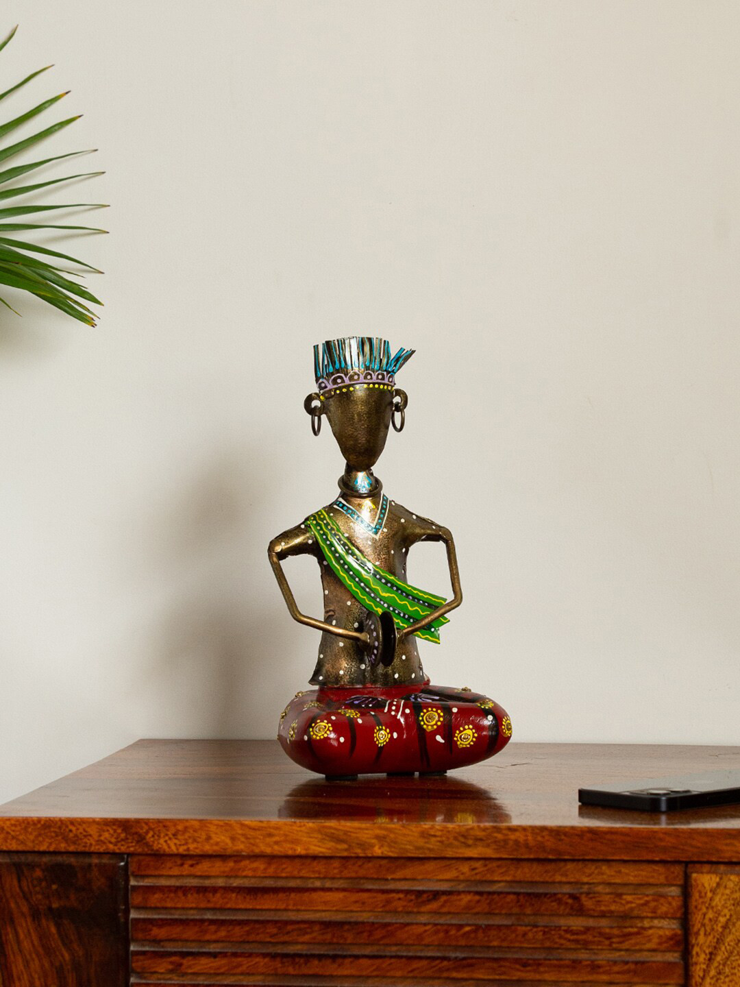 ExclusiveLane Brown Metal Metallic Living Room Hand-Painted Medium Showpiece - 6.7 Inches