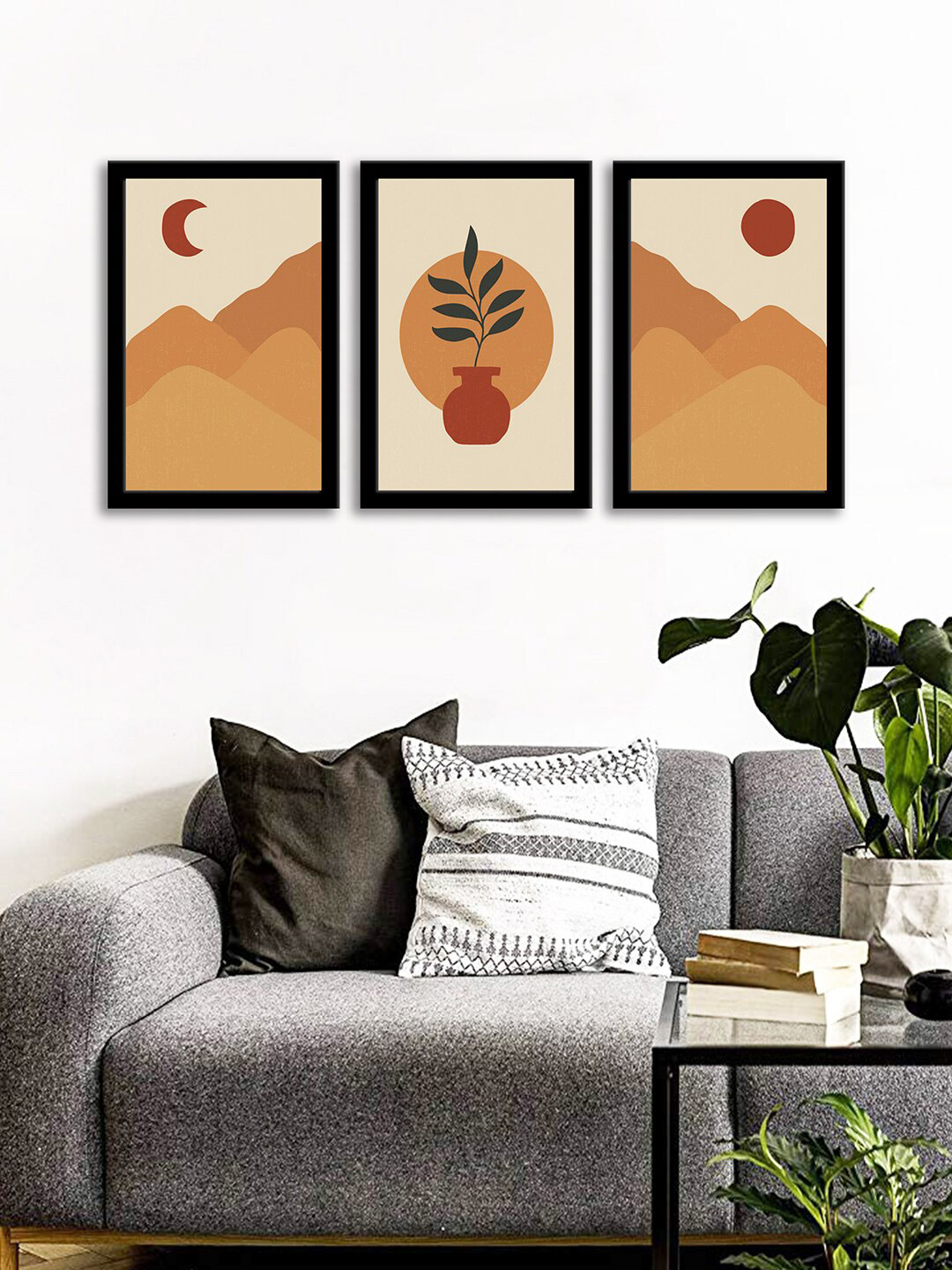 WENS Set Of 3 Multicoloured Landscape Art Wall Art Paintings