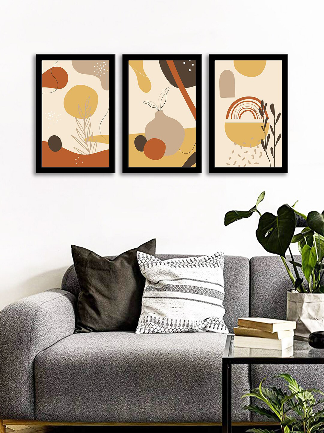 WENS Set Of 3 Multicoloured Colorful Modern Wall Art Painting