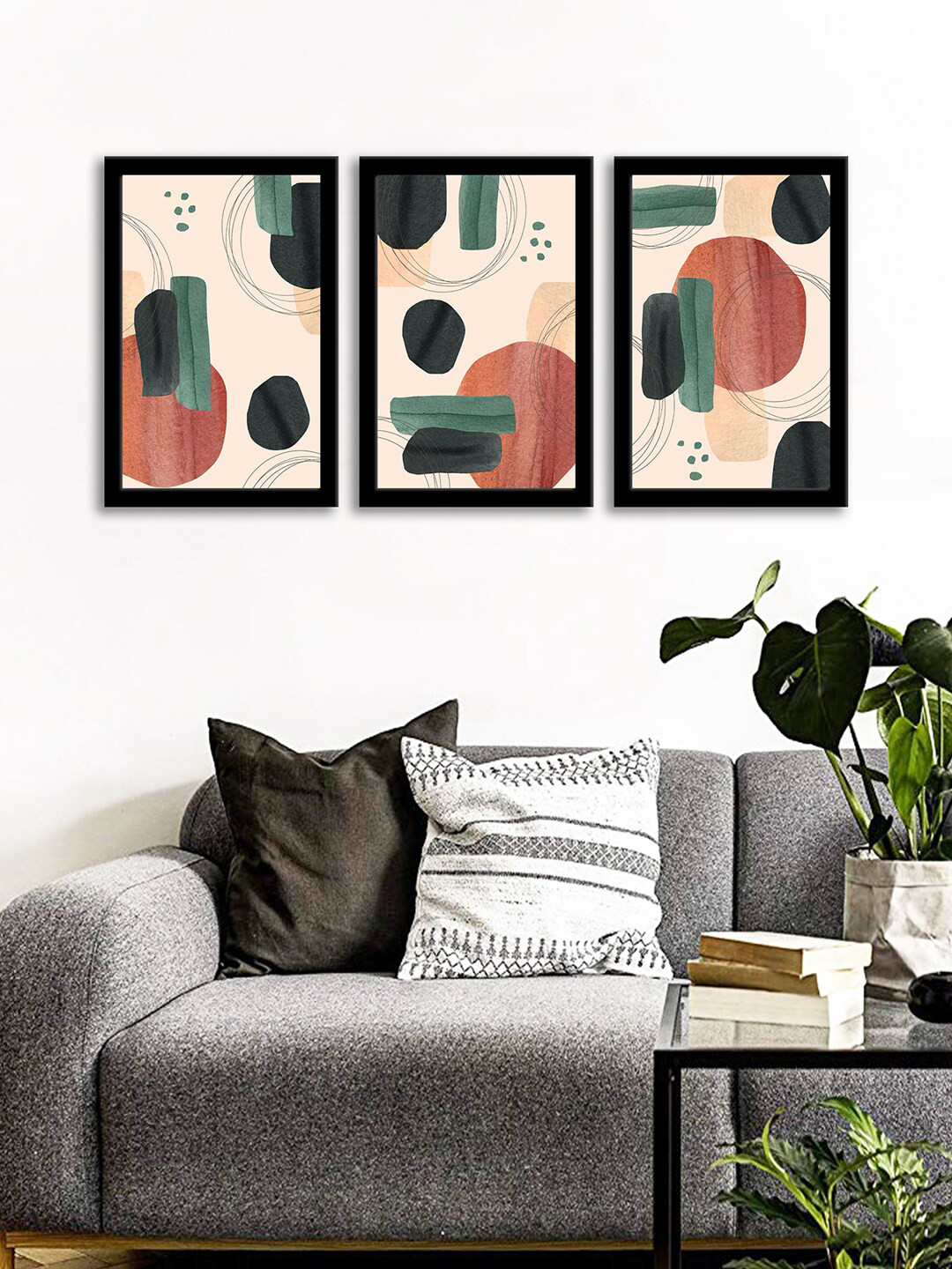 WENS Set Of 3 Multicoloured Creative Modern Wall Art Painting