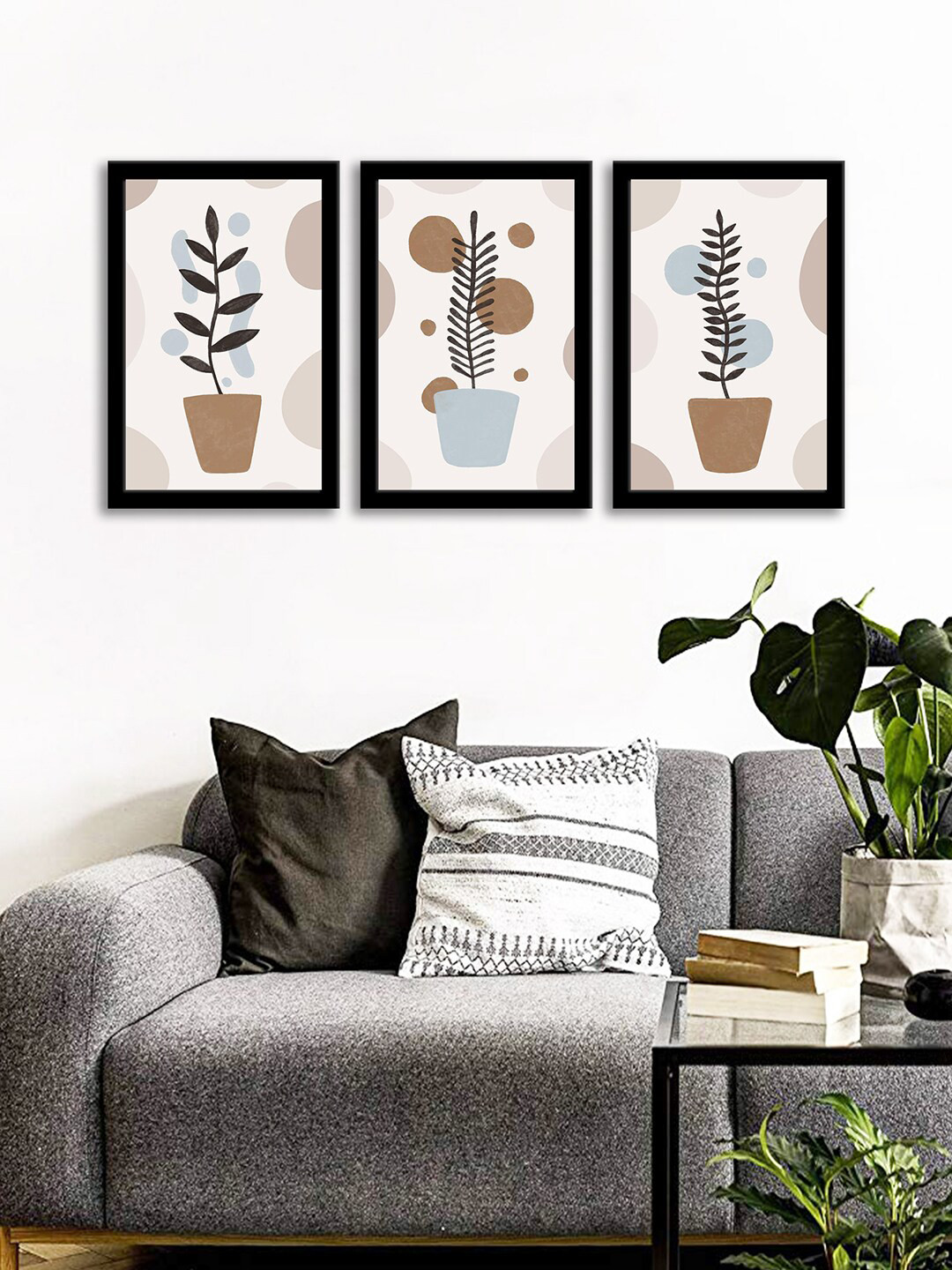 WENS Set Of 3 Multicoloured Colorful Botanical Wall Art Painting
