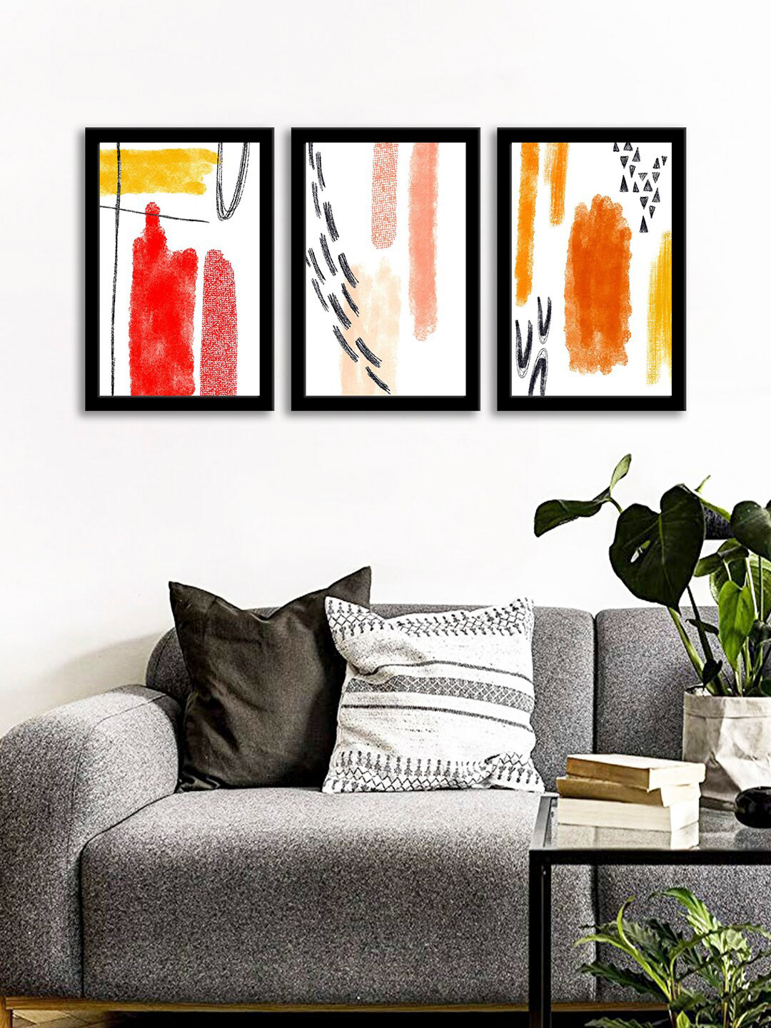 WENS Set Of 3 Multicoloured Nordiac Wall Art Paintings