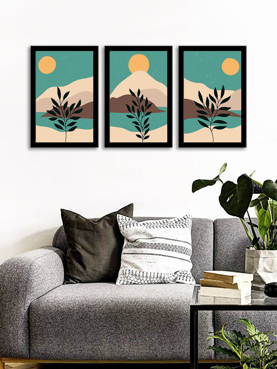 WENS Set Of 3 Multicoloured Trendy Wall Art Paintings
