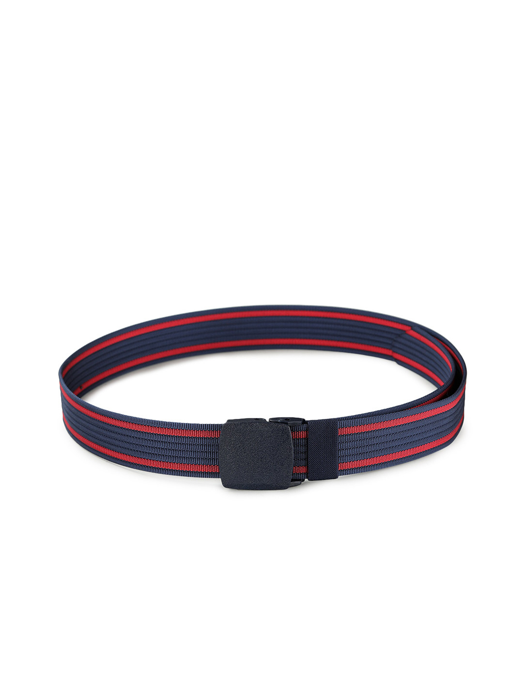 Calvadoss Men Navy Blue & Red Canvas Belt