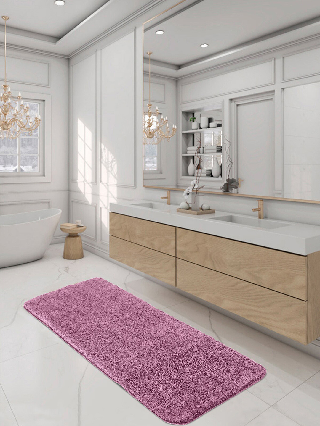 OBSESSIONS Purple Solid 2000 GSM Bath Rug