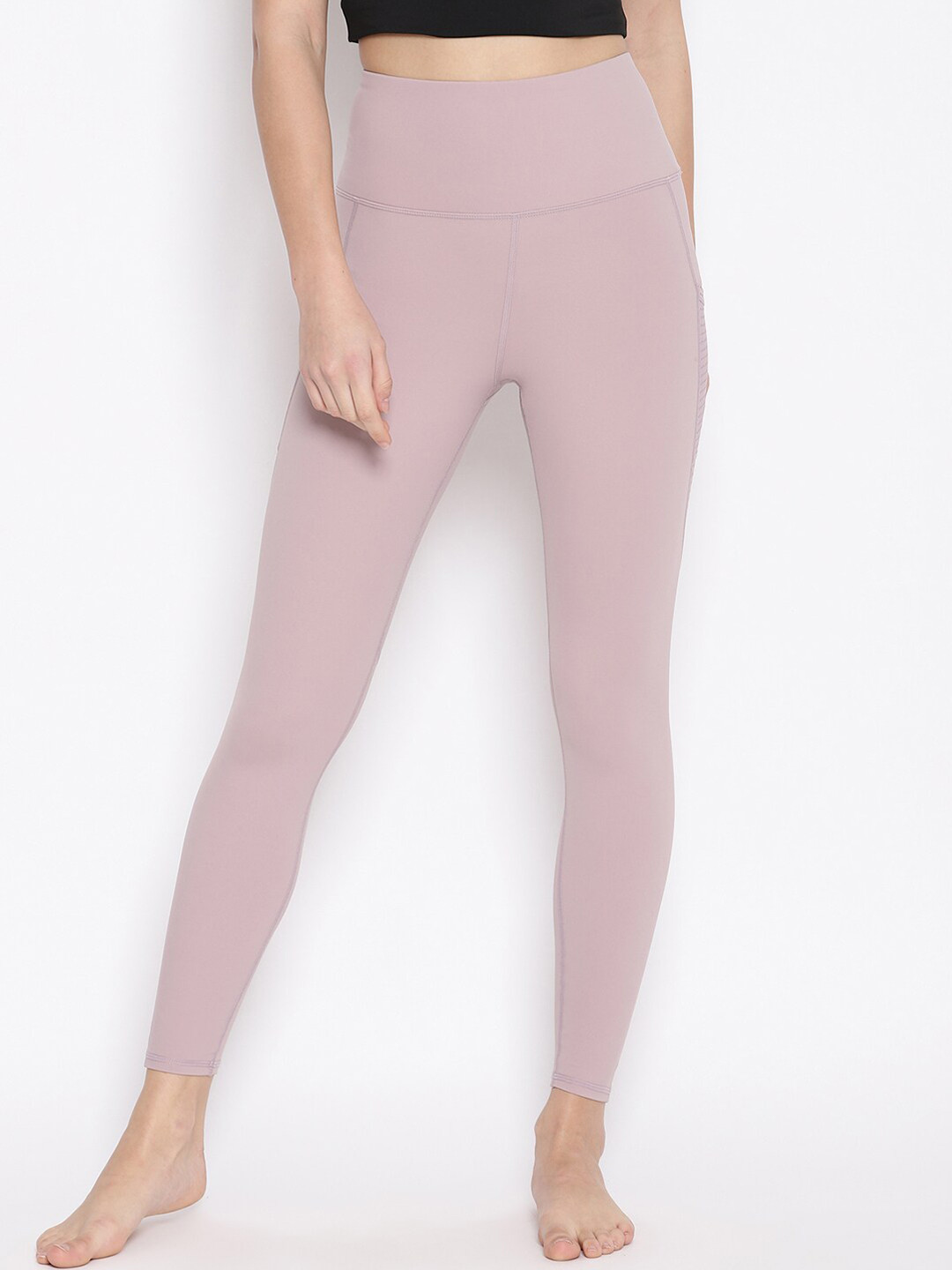iki chic Women Mauve Side Pocket Yoga Leggings