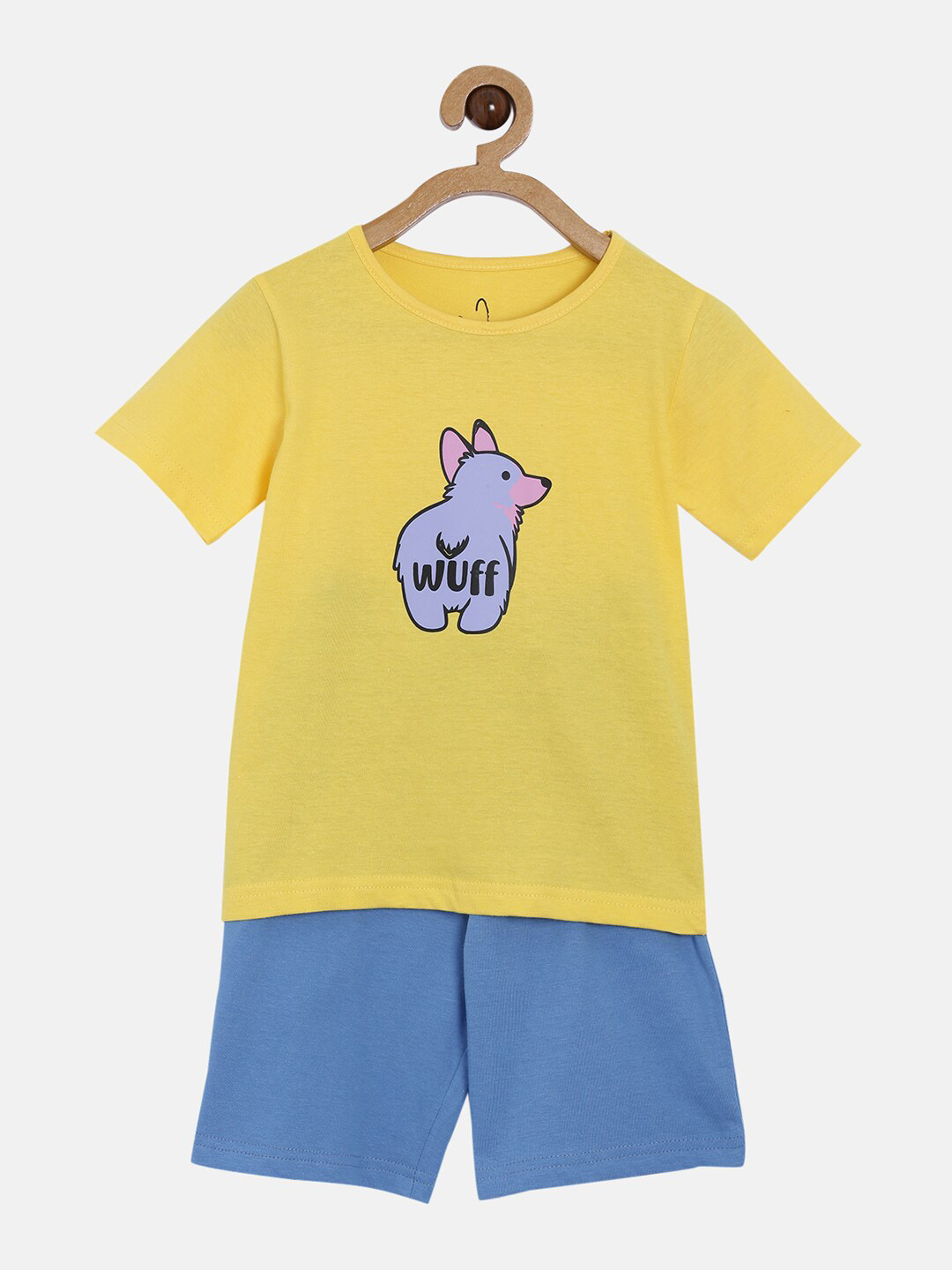 NOT Boys Yellow & Blue Printed T-shirt with Shorts