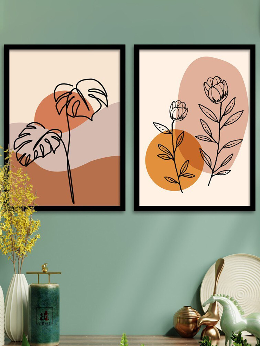 Art Street Set Of 2 Multicoloured Framed Wall Arts