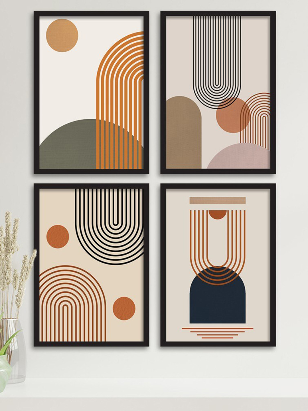 Art Street Set Of 4 Multicoloured Framed Wall Arts