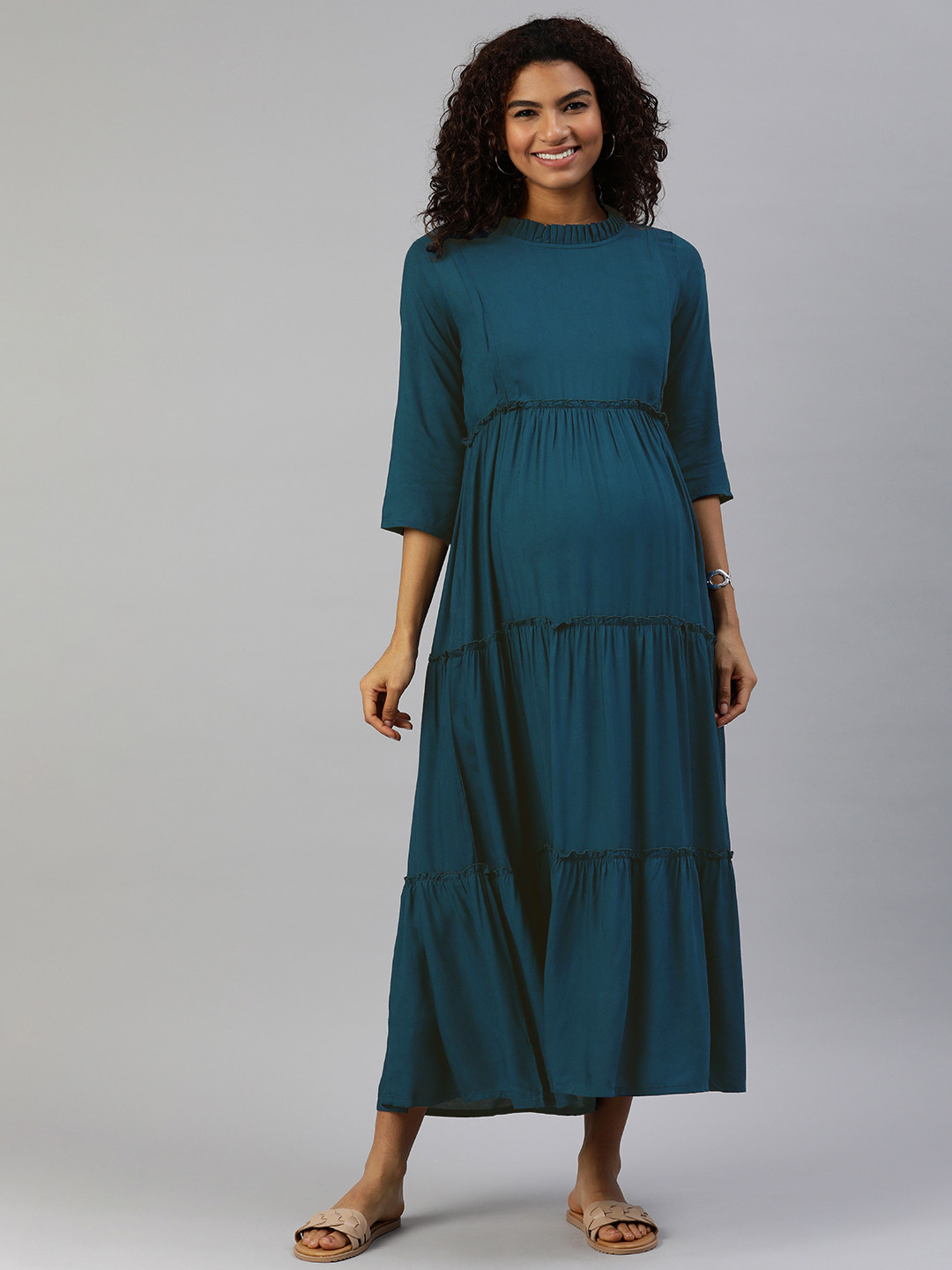 MomToBe Maternity Tiered Maxi Dress