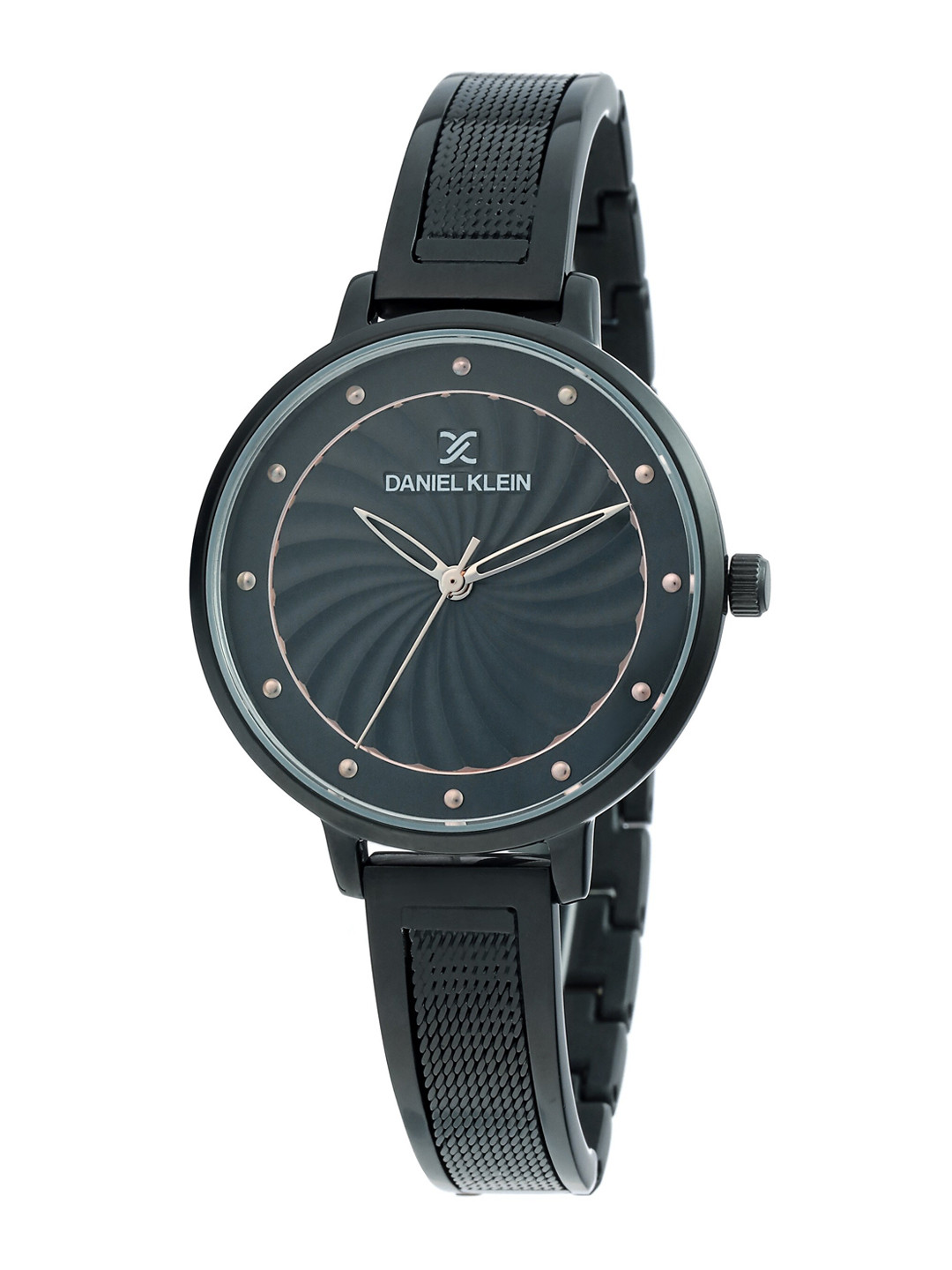 Daniel Klein Women Black Dial & Black Stainless Steel Straps Analogue Watch DK.1.12378-4