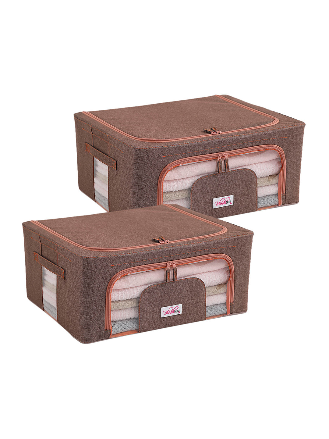 BlushBees Pack Of 2 Brown Solid Multi-Utility Wardrobe Organisers