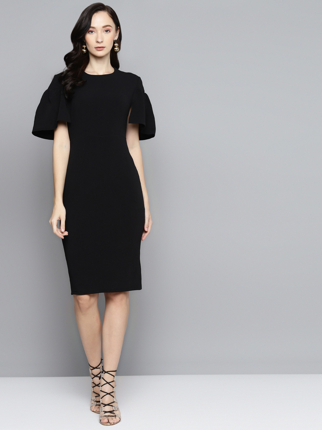 SASSAFRAS Black Bodycon Dress