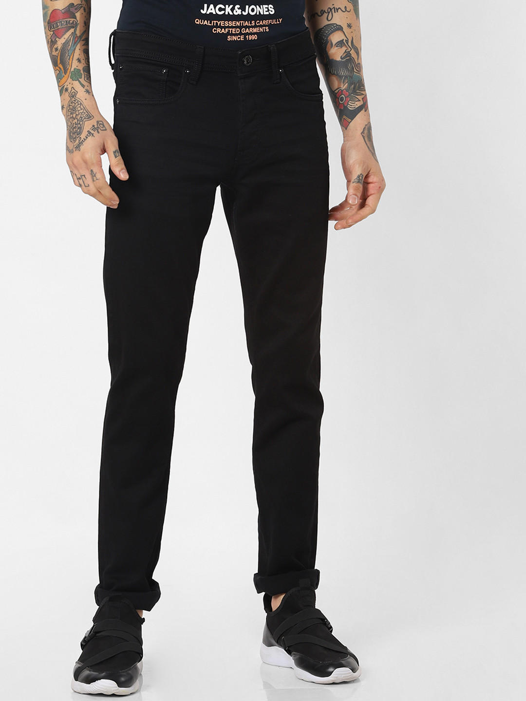 Jack & Jones Men Black Slim Fit Jeans