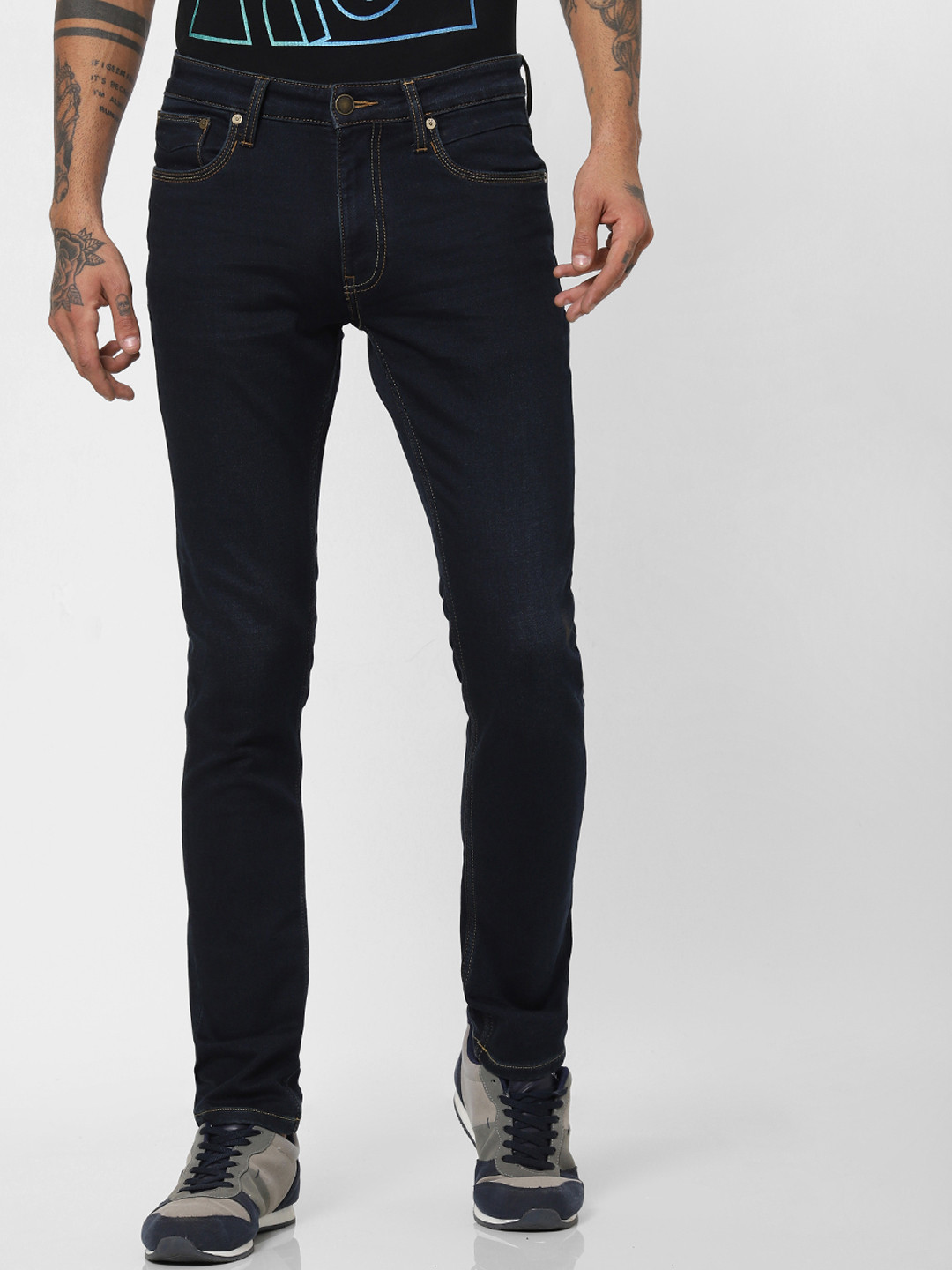Jack & Jones Navy Men Blue Skinny Fit Jeans