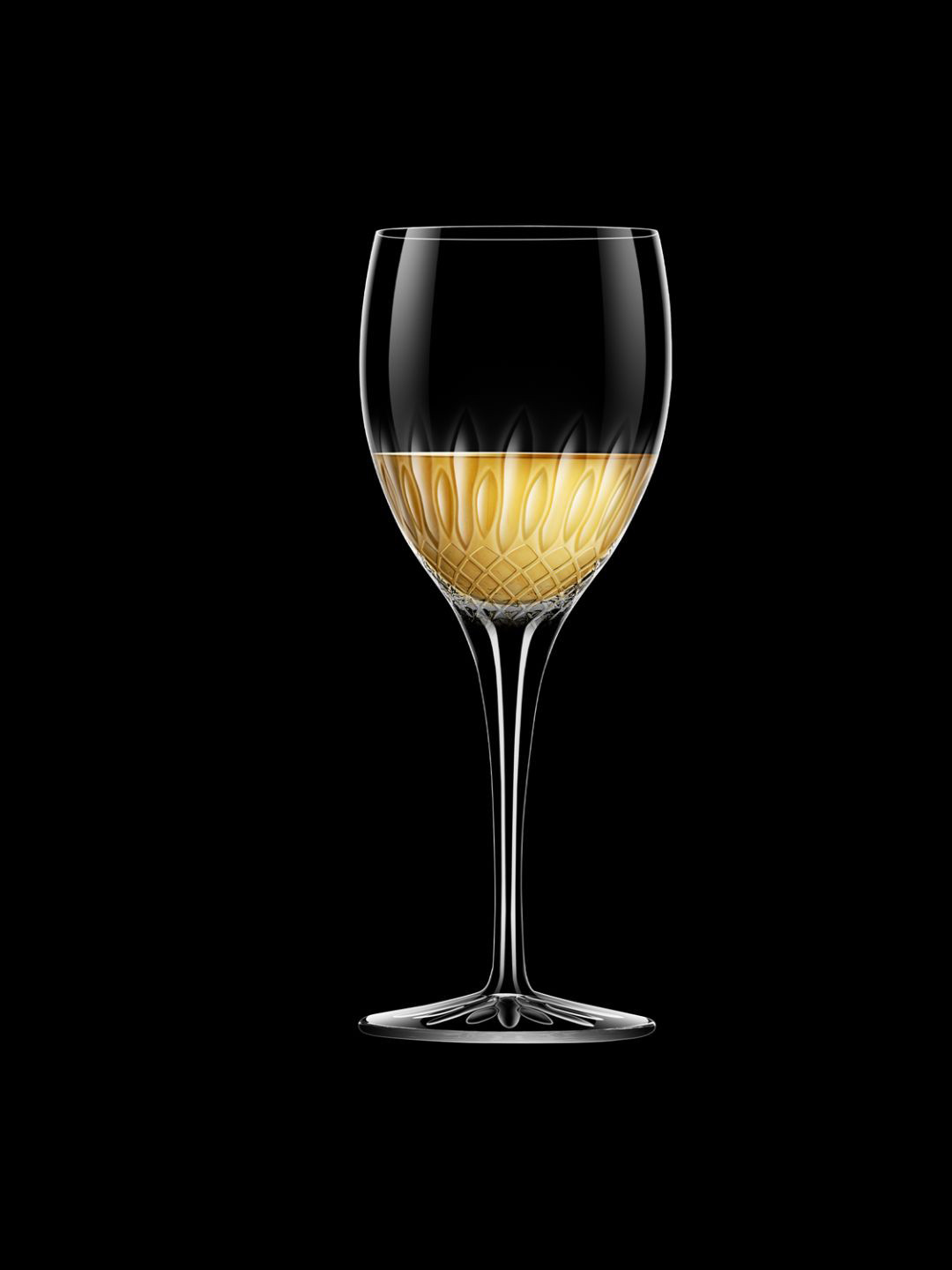 Luigi Bormioli Transparent Textured Diamante Riesling Wine Glass