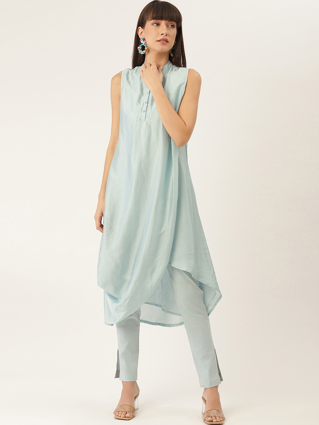ROOTED Women Blue A-Line Midi Dress