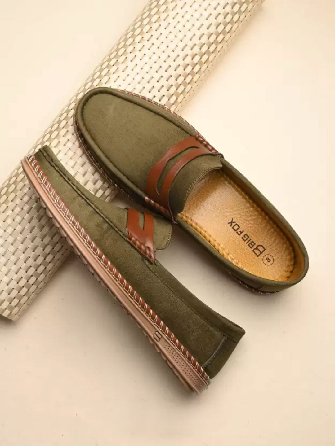Big Fox Men Green Lightweight Loafers