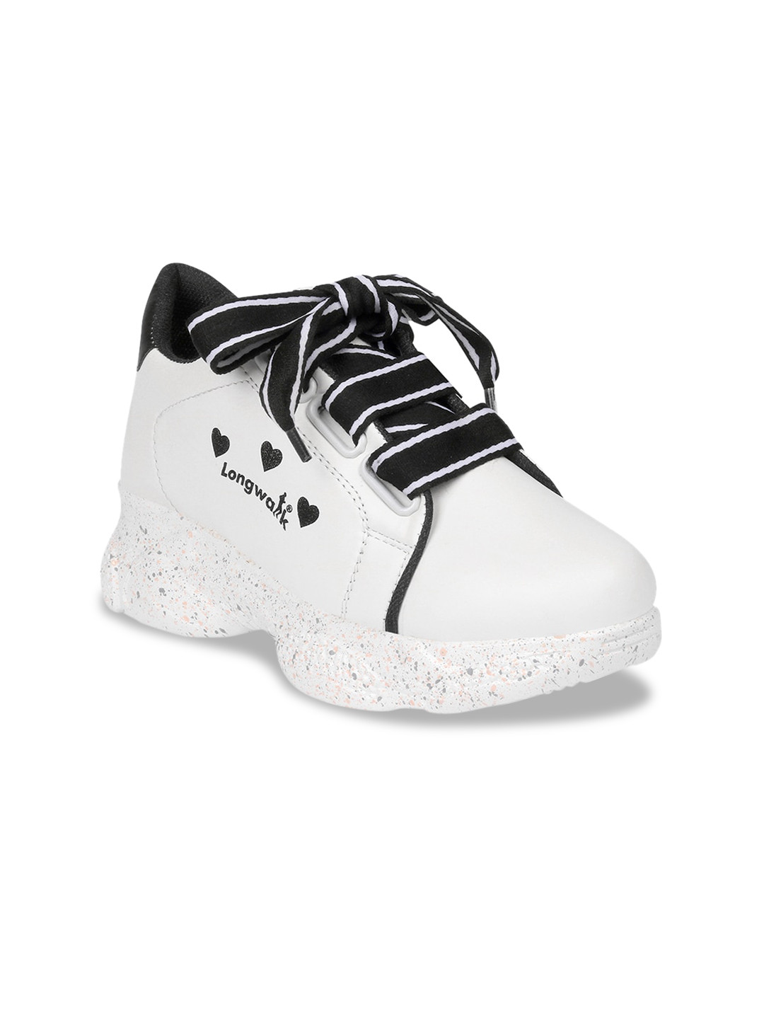 Longwalk Women White Printed PU Sneakers