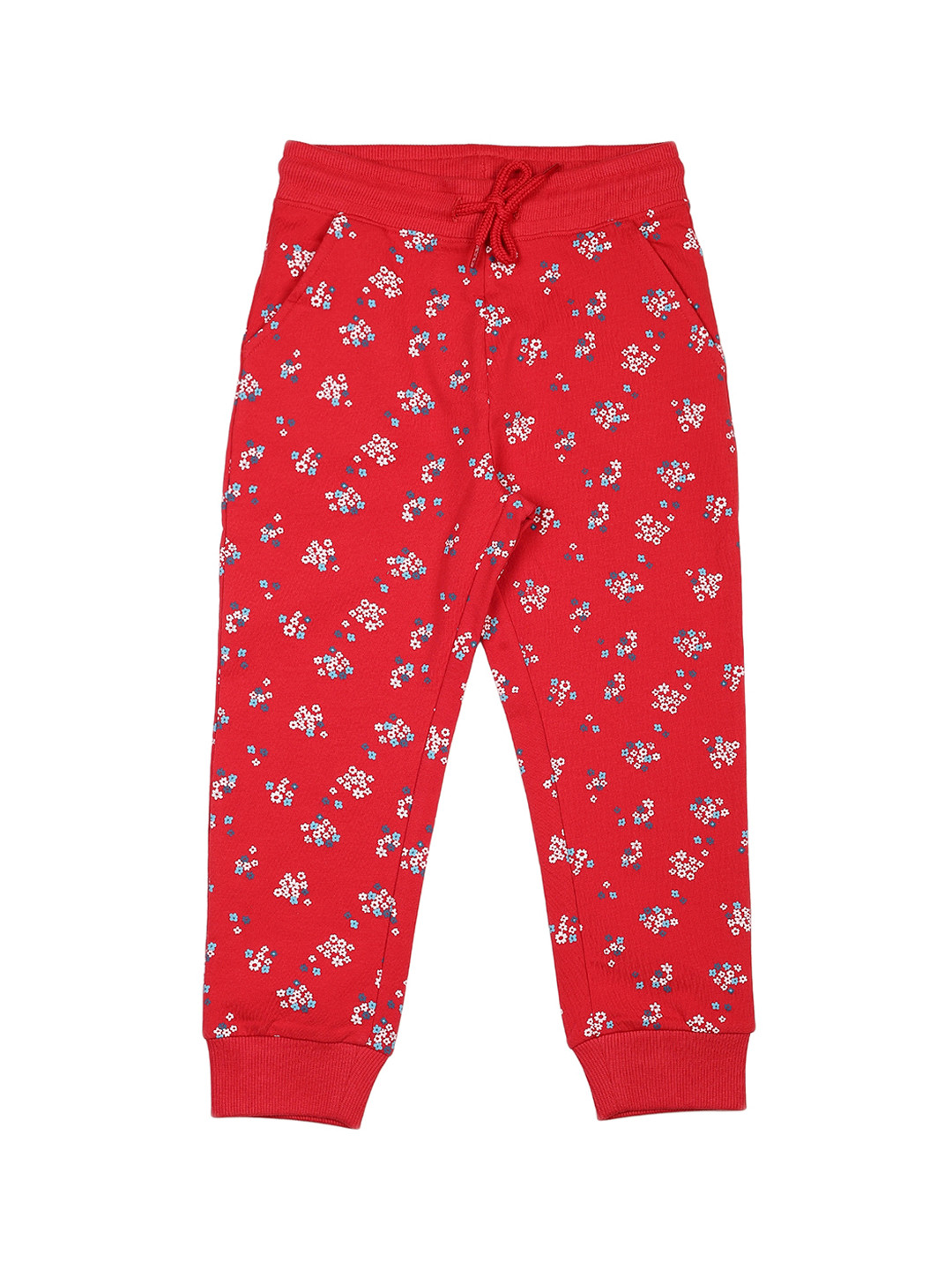 PLUM TREE Kids Girls Red Printed Jogger Track Pants