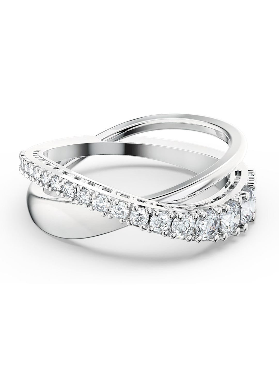 SWAROVSKI Women White Rhodium plated Twist ring