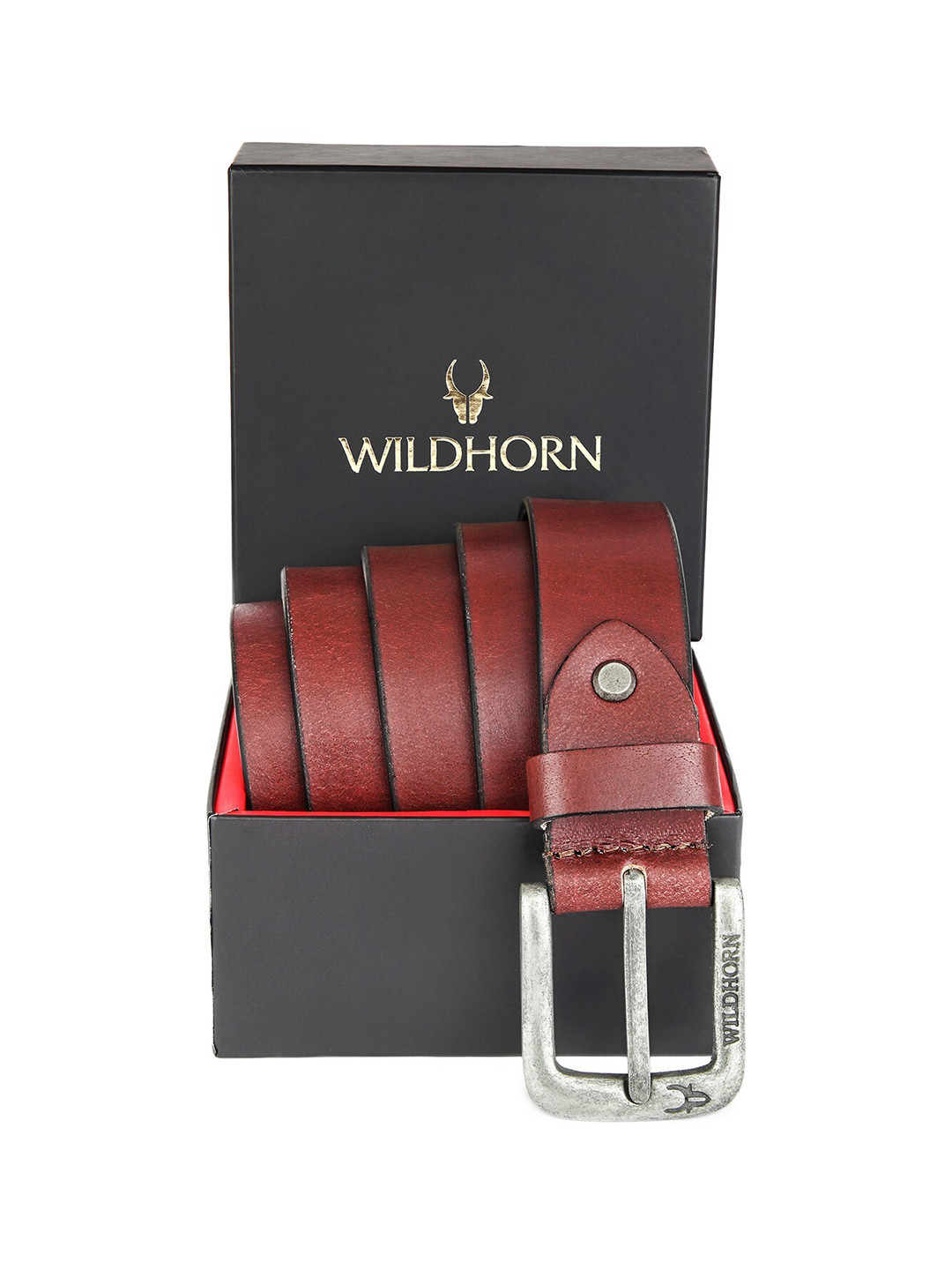 WildHorn Men Adjustable Brown Solid Belt