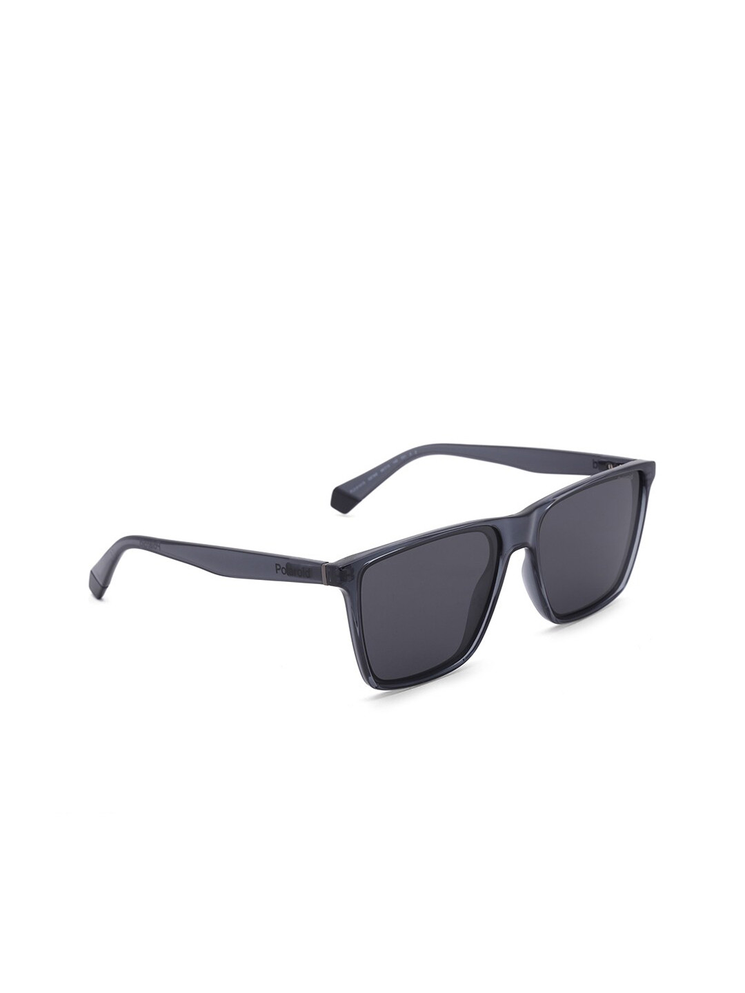 Polaroid Men Grey Lens & Black Square Sunglasses with UV Protected Lens 203967-50