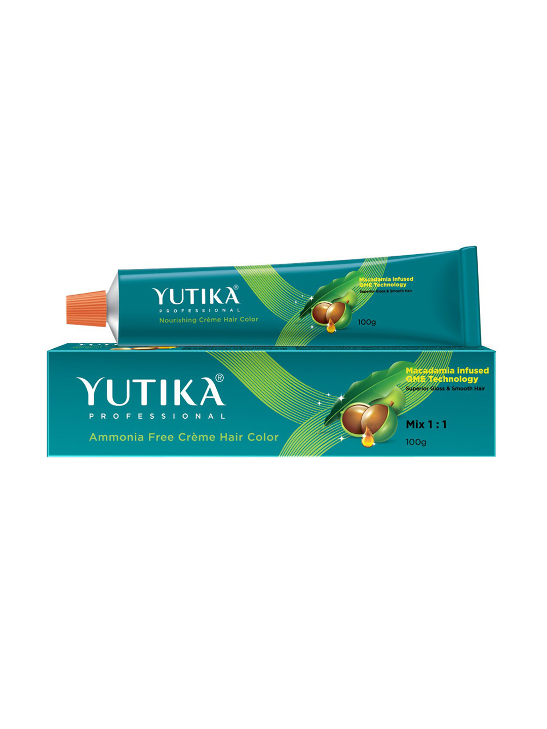 Yutika Unisex Professional Creme Hair Color 100gm Dark Golden Copper Blonde 6.34