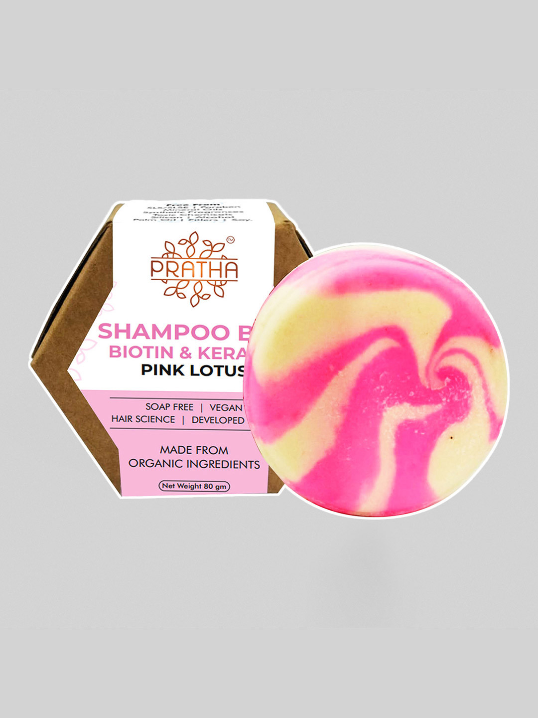 Pratha Pink Lotus Shampoo Bar 80gm