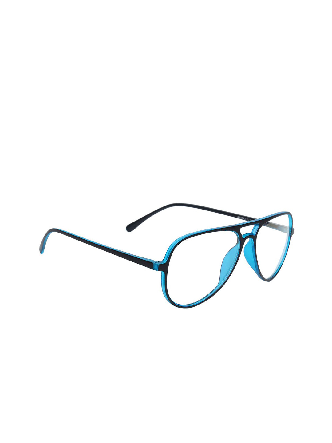 Peter Jones Eyewear Unisex Black & Blue Aviator Sunglasses A_2888BBL