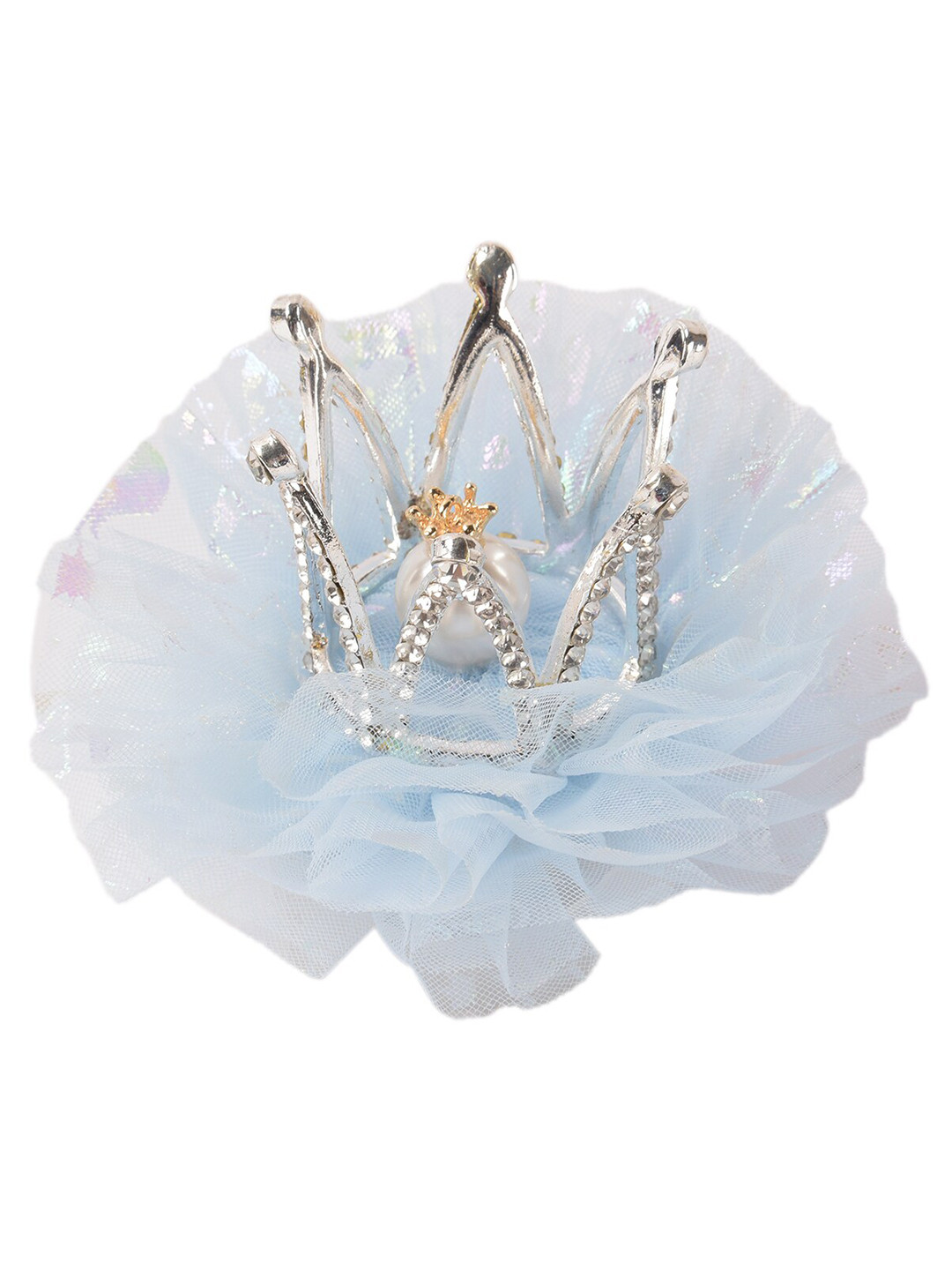 Yellow Bee Girls Blue & Gunmetal-Toned Embellished Alligator Hair Clip