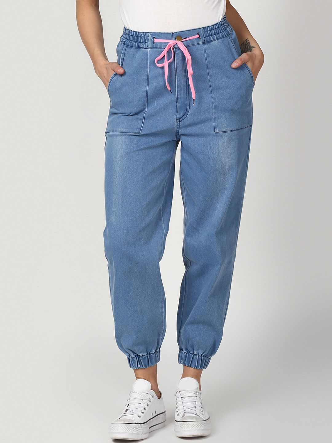 StyleStone Women Blue Joggers Trousers