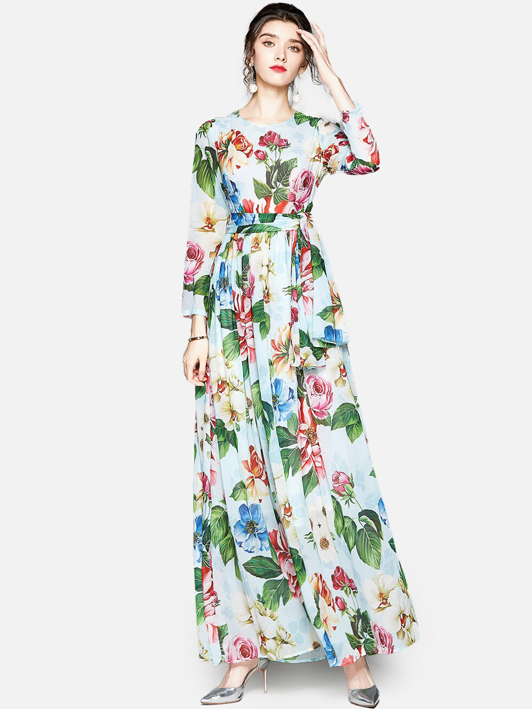 JC Collection Green Floral Maxi Dress