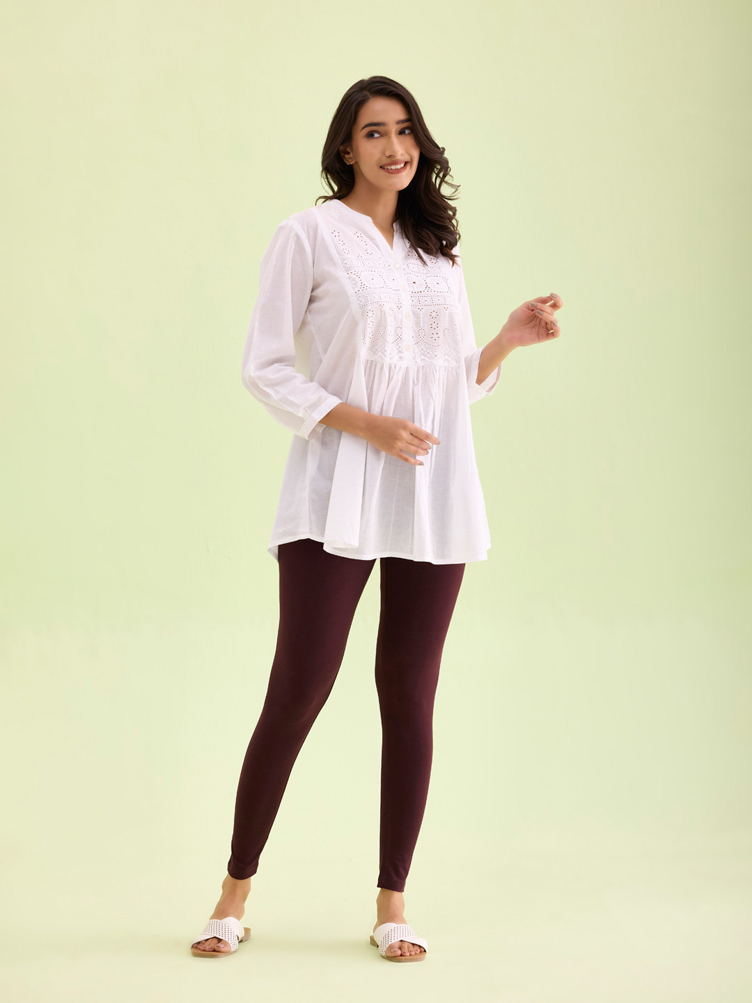 Go Colors Women Maroon Solid Ankle-Length Leggings