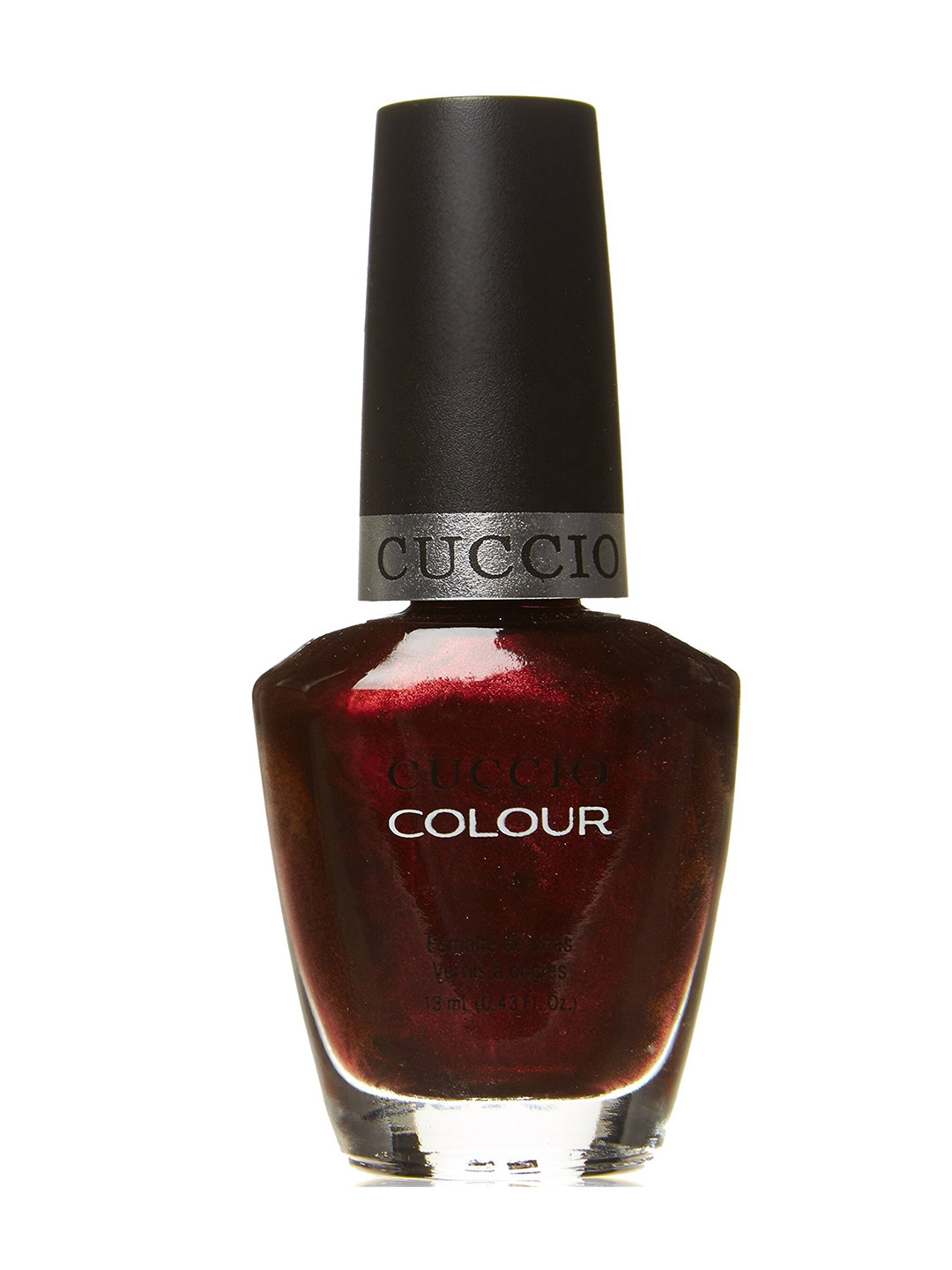 Cuccio Beijing Night Glow Nail Polish - Burgundy with Red Shimmer 13 ml