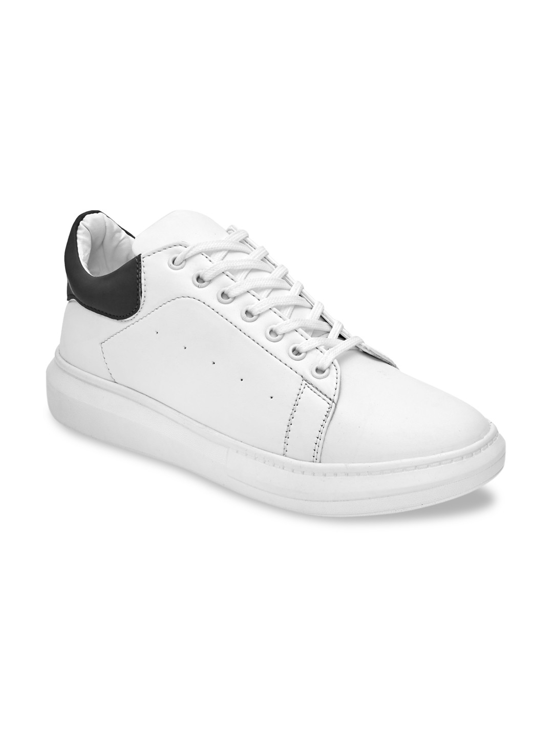 Giorgio Men White and Black Leather Lightweight Sneakers