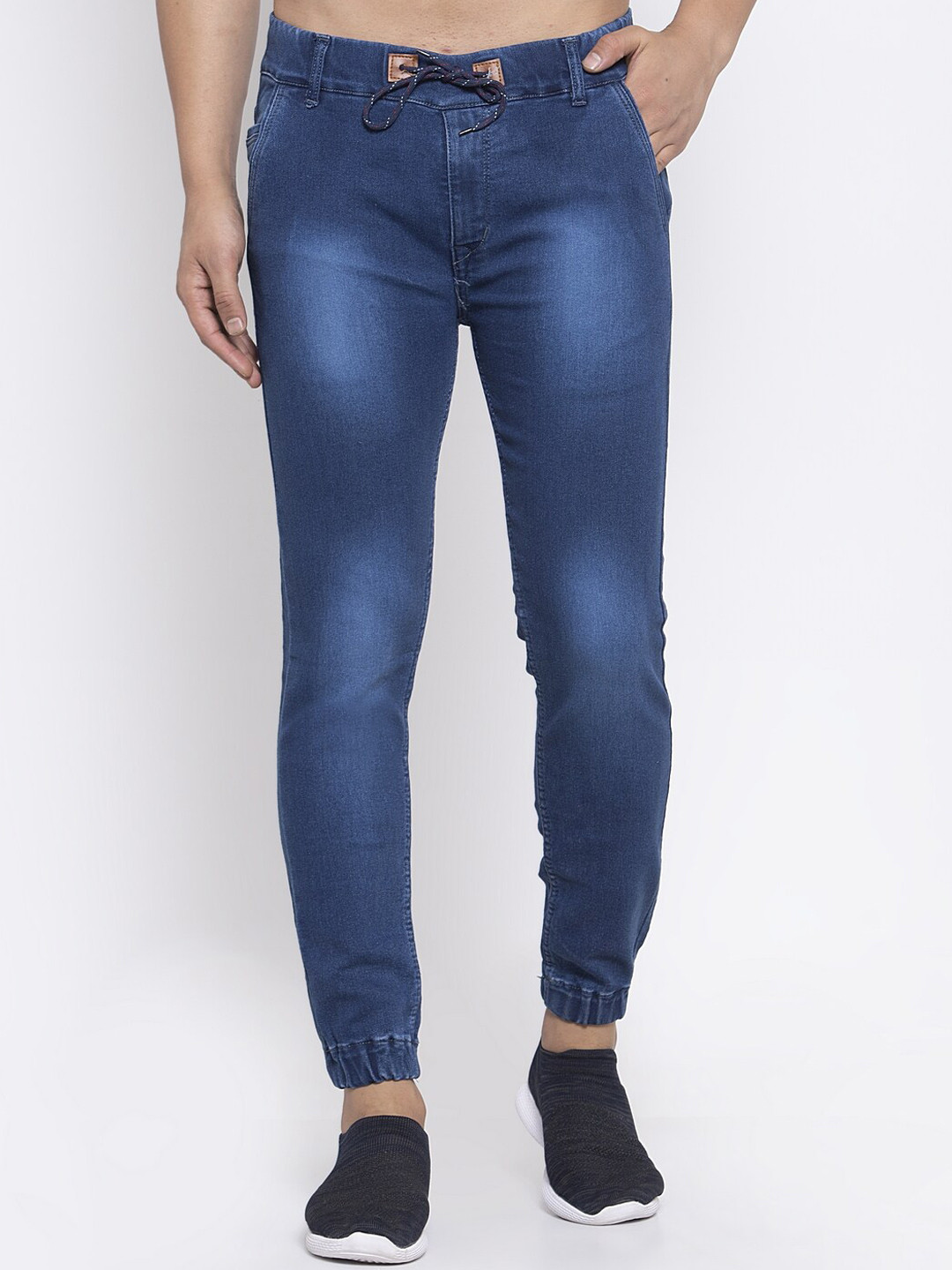 Xee Men Blue Jogger Light Fade Jeans